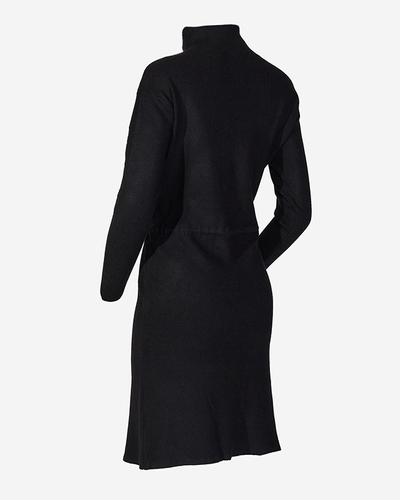 Жіноча чорна сукня-светр з високим горлом - Одяг
