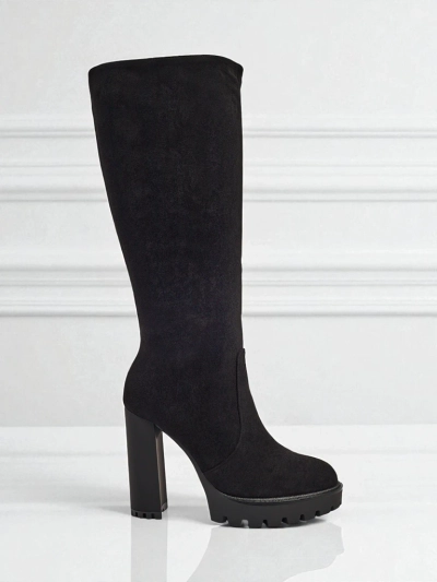 Damen Öko-Wildleder Stiefel mit Blockabsatz GaleNest