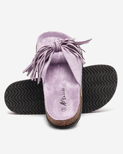 Damenhausschuhe mit lila Quasten Guttis - Footwear