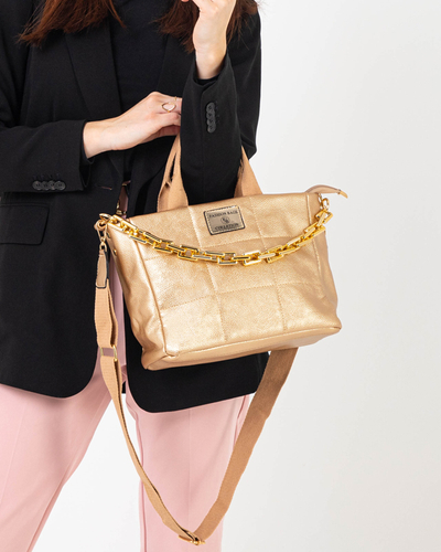 Goldene kleine Damentasche mit zusätzlicher Kette - Accessoires