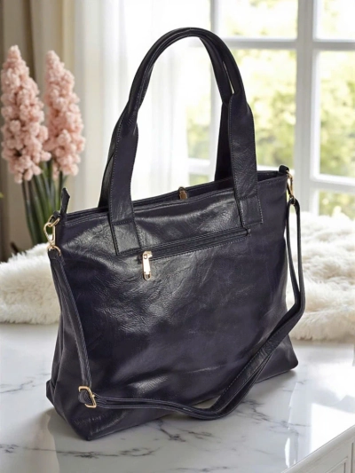 Damenhandtasche Calista Classica blau aus Öko-Leder 47x30cm