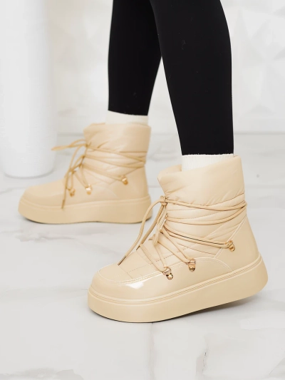 Royalfashion Damen Schlupf-Schneestiefel in beige Dabenda