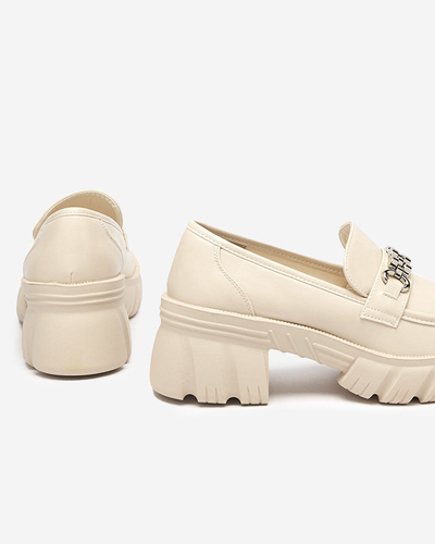 Beige Damenschuhe auf massiver Erikela-Sohle - Schuhe