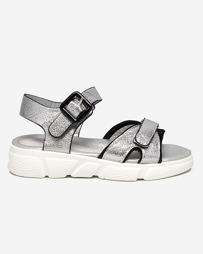 Silberglänzende Mädchensandalen Jenilo - Schuhe