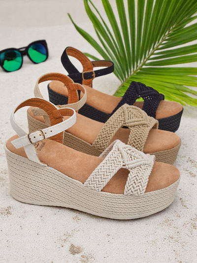 Royalfashion Damen Keilsandaletten geflochten Sunny Day