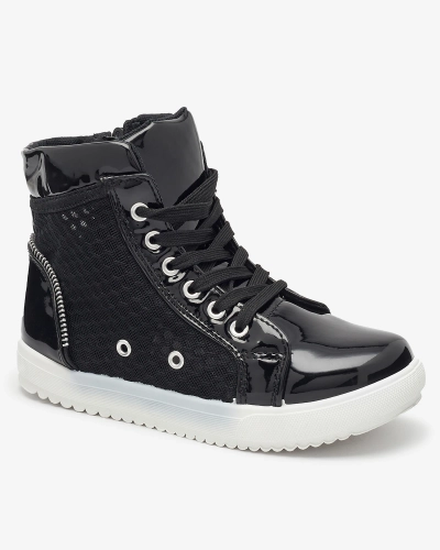 Schwarze High-Top-Sneakers für Mädchen Borris- Footwear