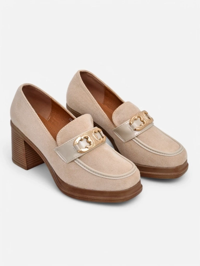Royalfashion Damenmokassins auf einem Blockheel Qeroy