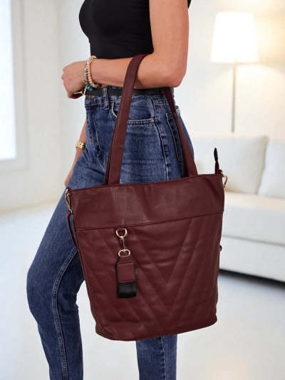 Damen Shopper Handtasche aus Öko-Leder mit Prägung Raven Drift