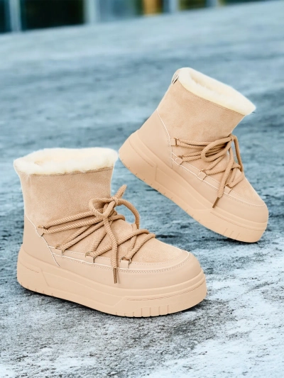 Royalfashion Damen Schnürschnee stiefel Moniuc