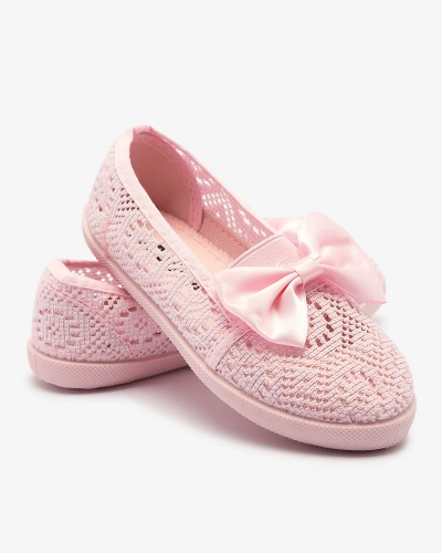Rosa Slipper für Mädchen mit Schleife Sweet Time - Footwear
