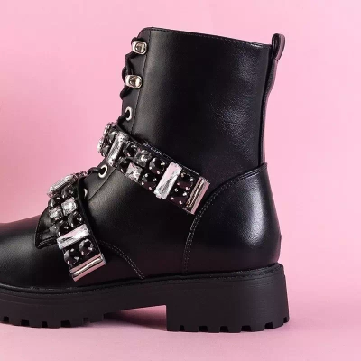 OUTLET Schwarze Damentaschen mit Steinen Ksymena - Schuhe
