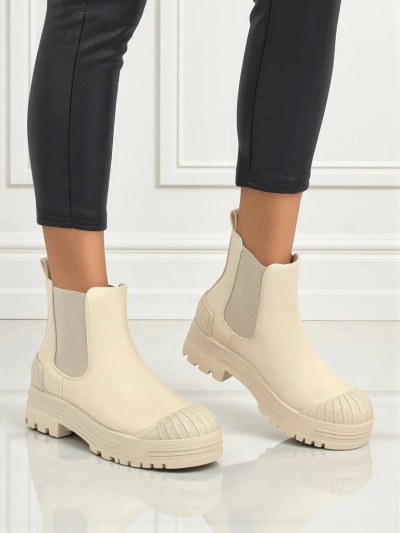 Plateau Stiefeletten aus Öko-Leder Amber Veil