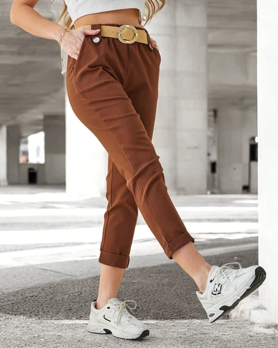 Royalfashion Жіночі віскозні штани з поясом