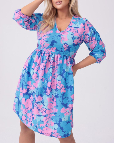Royalfashion Knielanges Damenkleid mit Print PLUS SIZE