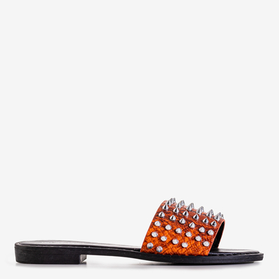 Orange Frauenschuhe mit Maurella Nieten und Jets - Schuhe