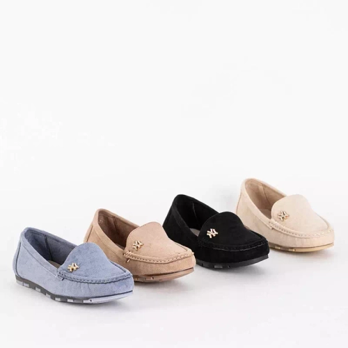 OUTLET Жіночі бежеві еко-замшеві мокасини з декором Pixila - Взуття