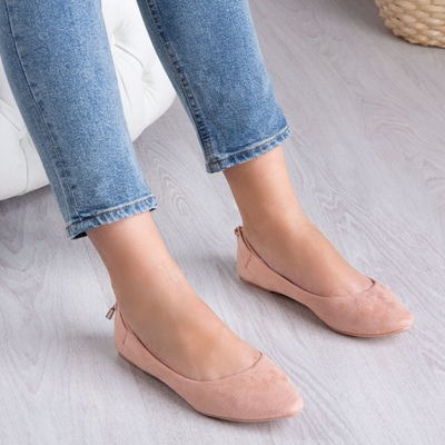 Pink Fizir Ballerinas aus Öko-Wildleder - Schuhe