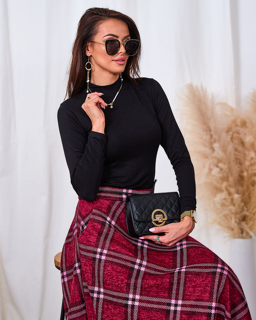 Royalfashion Чорна жіноча блуза-напівгольф