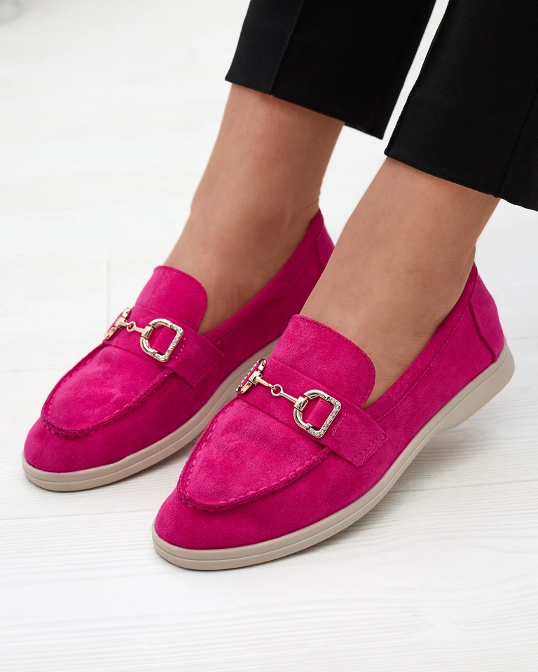 Fuchsia Damen Mokassins mit Goldverzierung Neterri - Footwear