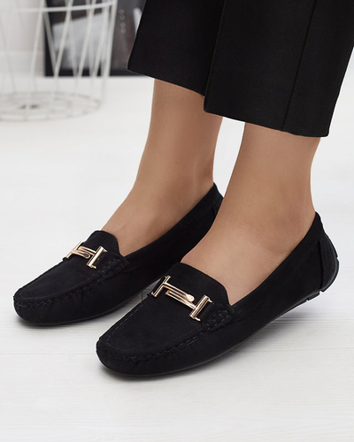 Schwarze Vitlova Eco-Wildleder-Loafer für Damen - Footwear