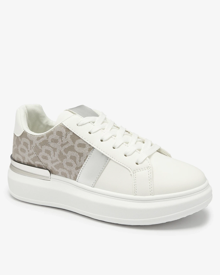 Weiße und silberne Damen-Sportschuhe Mlysio- Footwear