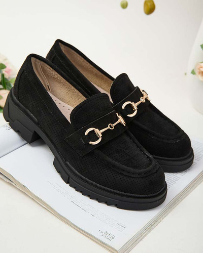 Royalfashion Damen durchbrochene Mokassins mit Kette Imerila