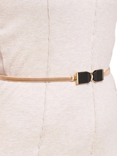 Золотий жіночий пасок Livia з металевою пряжкою-бантиком у стилі Romano