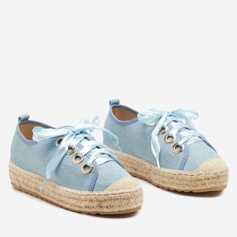 Naoko blaue Damen Turnschuhe a'la espadrilles - Schuhe
