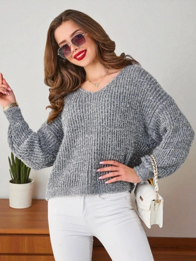 Royalfashion Damenpullover mit glänzendem Faden
