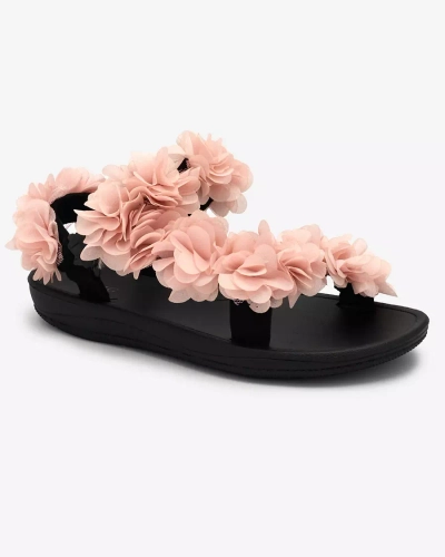 Royalfashion Hellrosa Damensandalen mit Blumen Alferroy