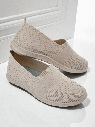 Damen Mokassins Callista Beige aus atmungsaktivem Stoff Frühling Sommer