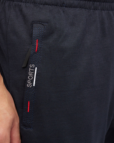 Чоловічі темно-сині спортивні штани на шнурку - Одяг