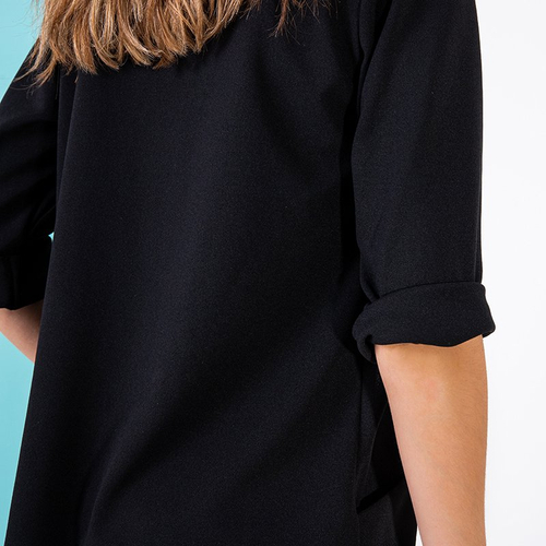 Чорний жіночий піджак без застібки