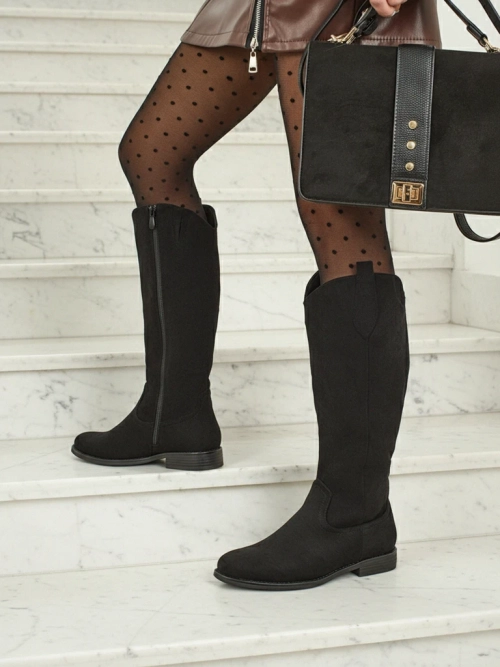 Жіночі чоботи еко замшеві на підборах Zamerre