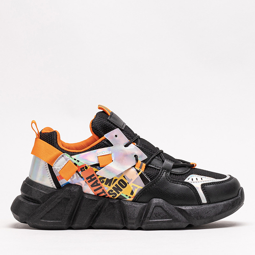 Чорні кросівки з кольоровими вставками Deroni