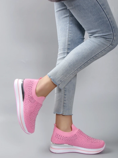 Royalfashion Damen Slip-On Sportschuhe mit Strass Ceromie