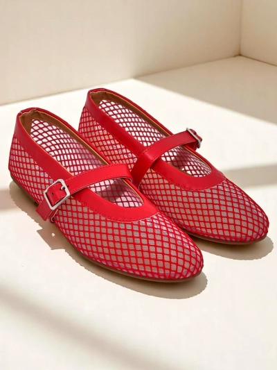 Royalfashion Damen-Ballerinas mit Cut-out und Riemchen Naommi