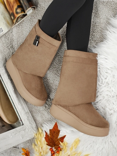 Kurze Damen-Schneestiefel mit abnehmbarem Schaft Elizze