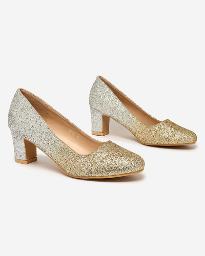 Royalfashion Silber-goldene Damen Yapunni Stiletto Pumps