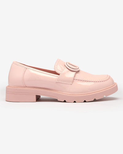 Рожеві жіночі лаковані мокасини Glidef Royalfashion