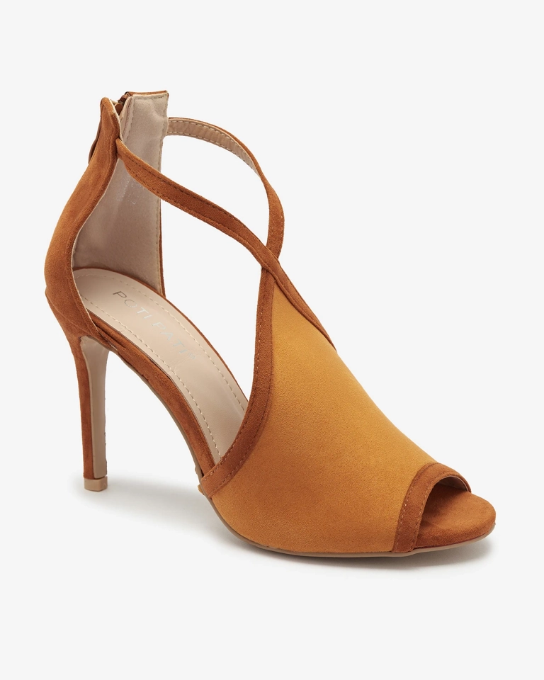 OUTLET Kamelgelbe Damen-Stiletto-Sandalen Ibbizo- Footwear