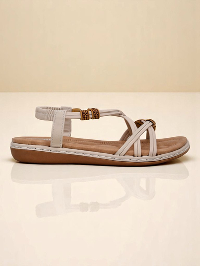 Жіночі сандалі Royalfashion Aelia бежеві зі шкіри екологічної