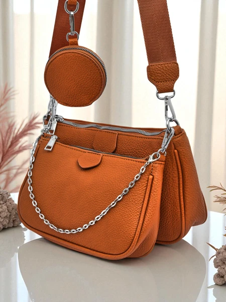 Damenhandtasche Calista Camel Öko-Leder 3in1 Modisches Set