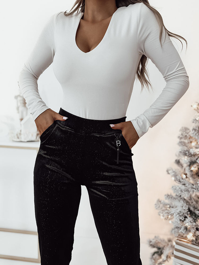 Royalfashion Dunkelbraune Cordstoffhose für Damen