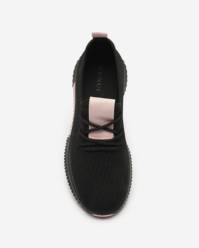 Schwarze Damen-Sportschuhe mit rosa Einsätzen Keteti - Schuhe