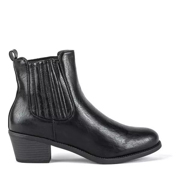 OUTLET Schwarze Stiefel mit niedrigem Posten Westernias - Schuhe