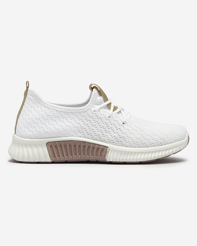 Білі жіночі спортивні туфлі з коричневими вставками Kedeti - Взуття