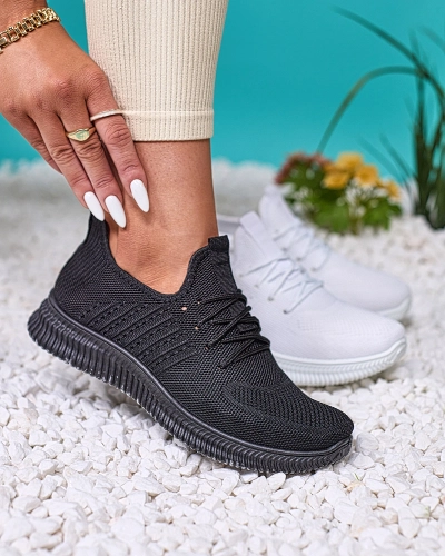 Royalfashion Schwarz Damen Sportschuhe aus Stoff Wekaras