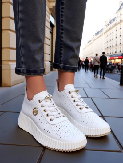 Royalfashion Damen Perforierte Sport Sneakers Jovenes