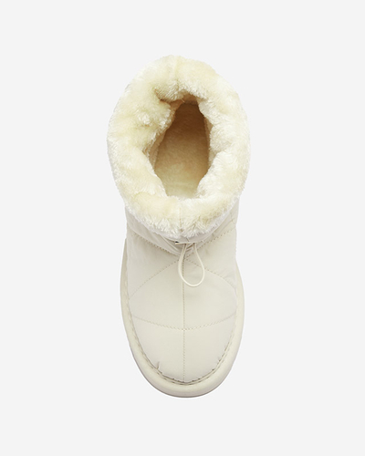 Beige Damen Isolierte Stiefel a'la Schneestiefel Kaliolen - Footwear